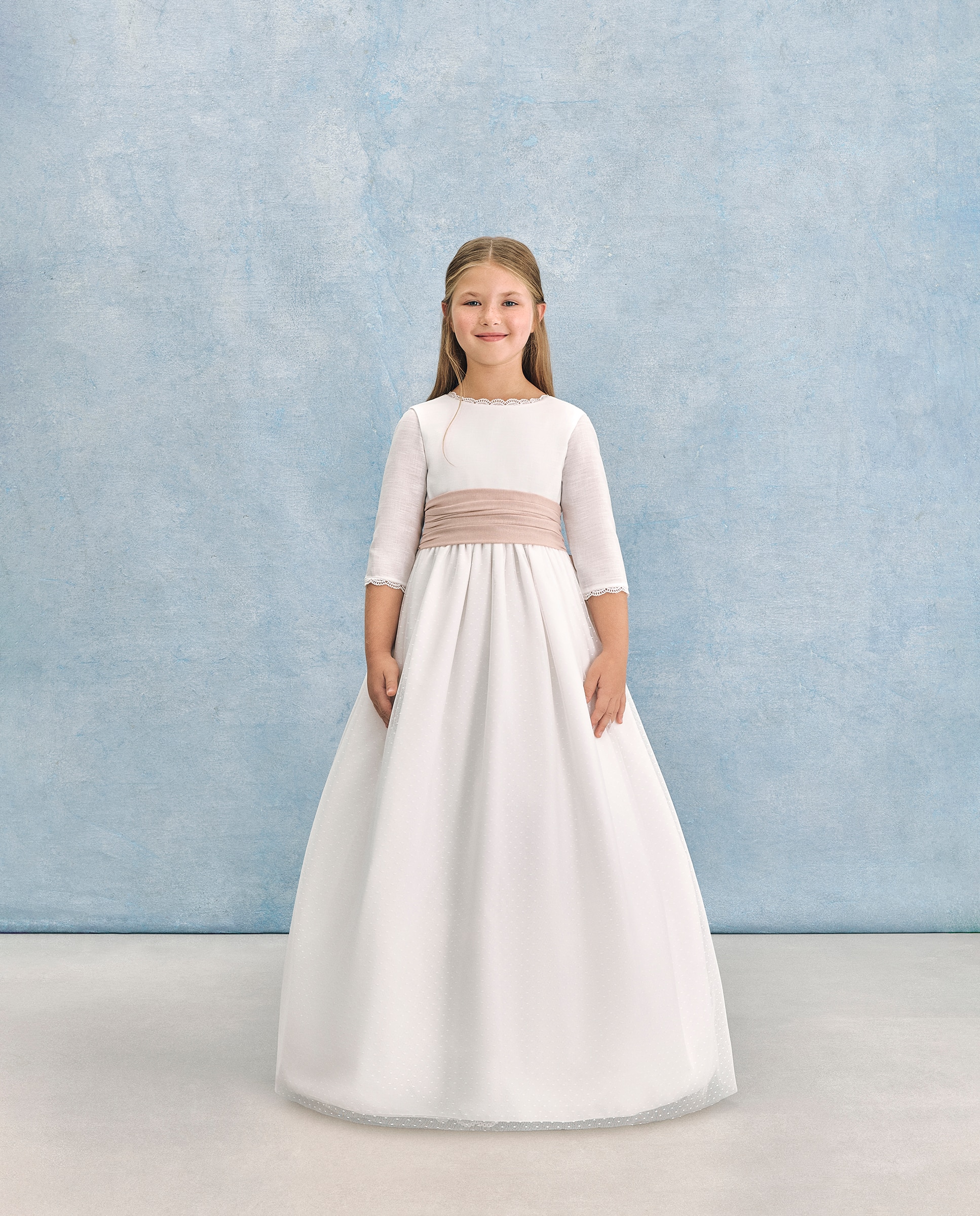 Vestido de Comunhão com Manga 3/4 Syrma Coconut El Corte Inglés Branco-marfim-4