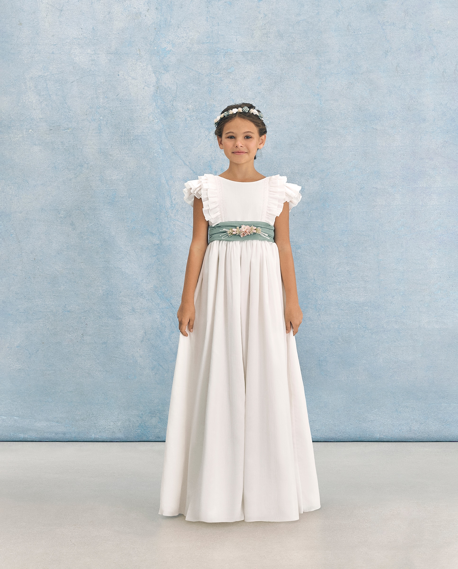 Vestido de Comunhão com Folhos Lucida Coconut El Corte Inglés Branco-marfim-1