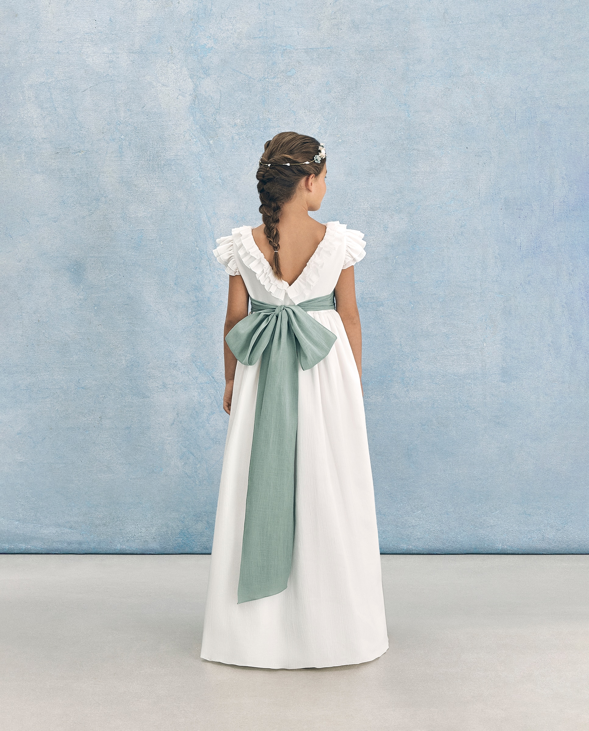 Vestido de Comunhão com Folhos Lucida Coconut El Corte Inglés Branco-marfim-5