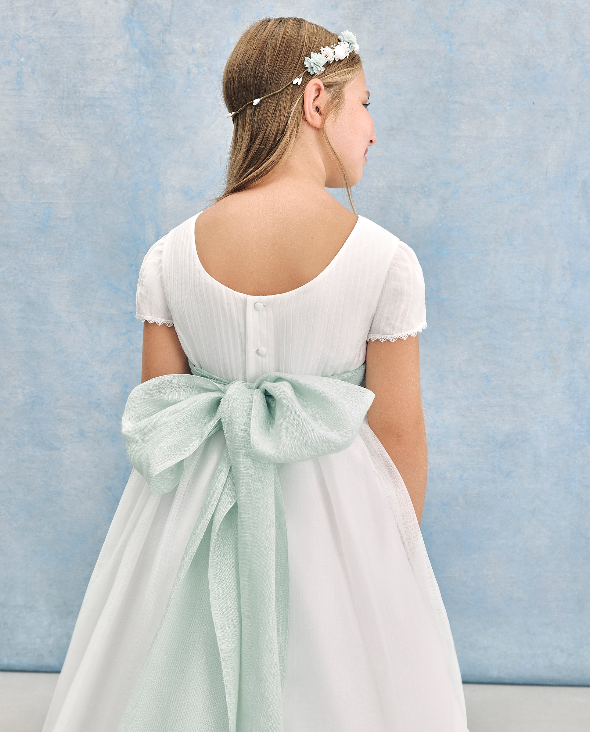 Vestido de Comunhão com Manga Curta Betria Coconut El Corte Inglés Branco-marfim-3
