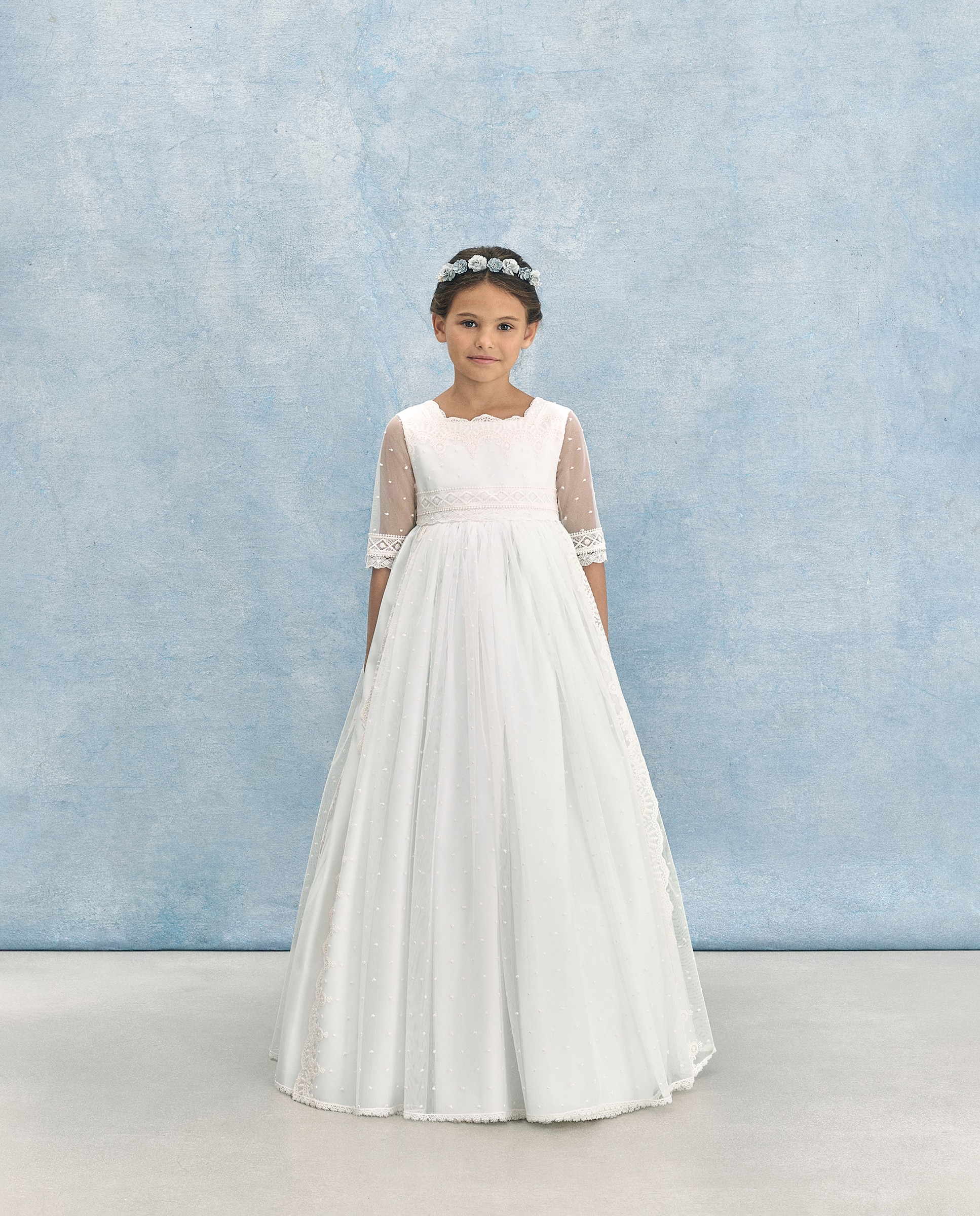 Vestido de Comunhão com Manga 3/4 Sarin Coconut El Corte Inglés 120 Cru-4