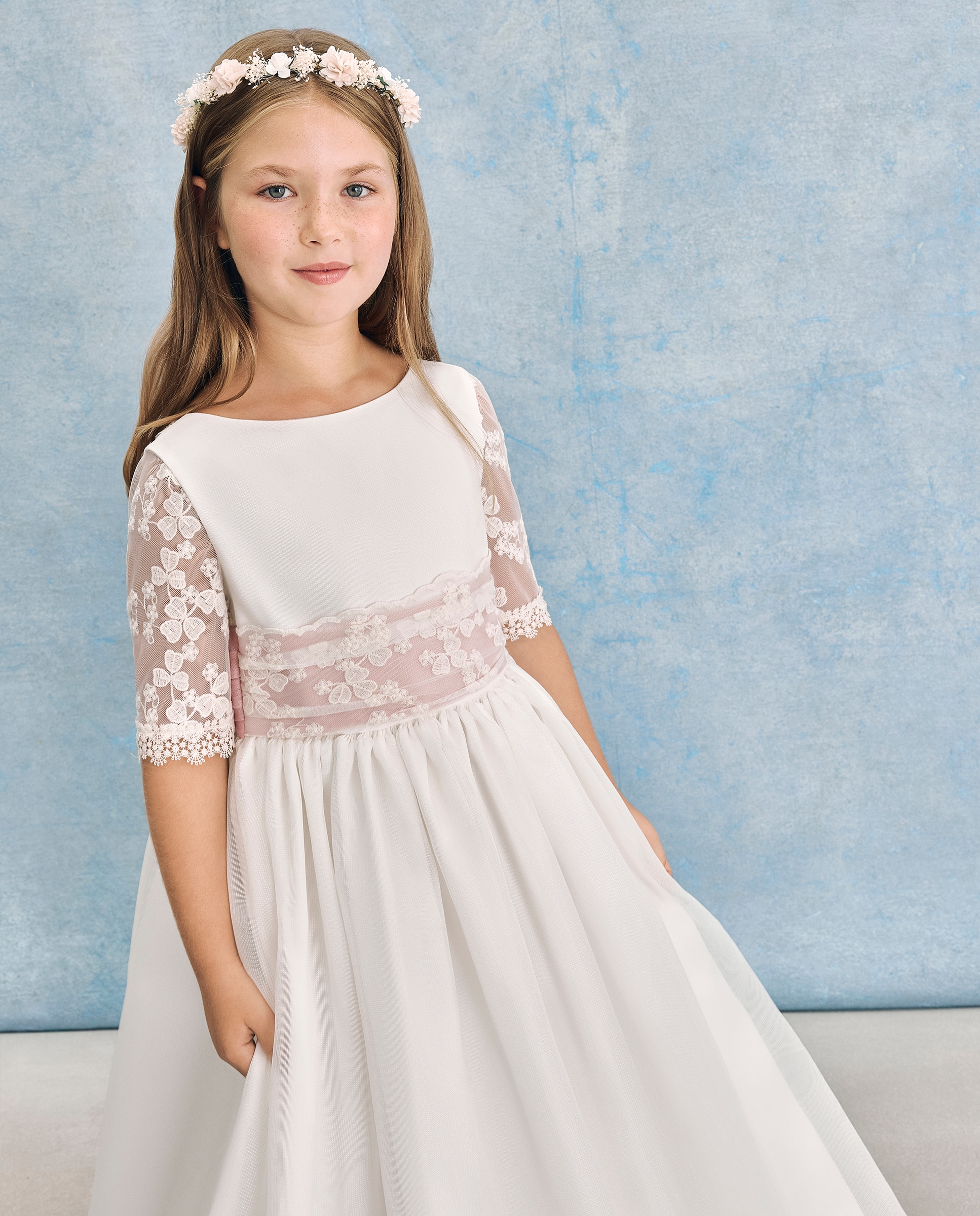 Vestido de Comunhão com Bordado Aldebarán Coconut El Corte Inglés 120 Cru-1