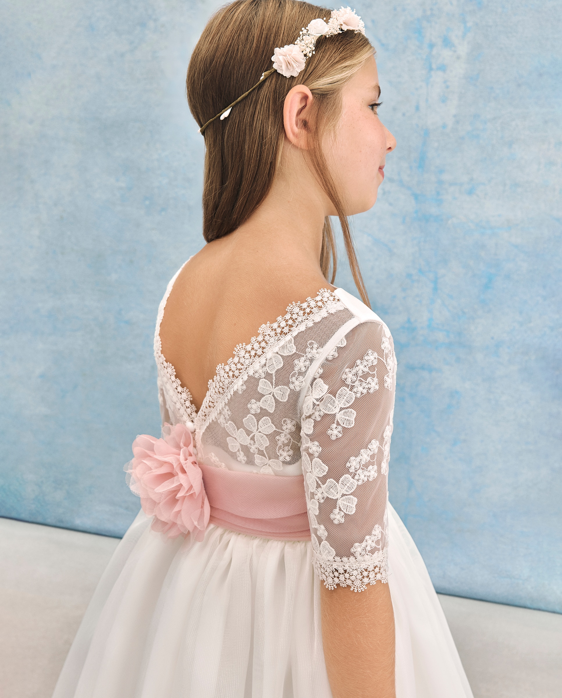 Vestido de Comunhão com Bordado Aldebarán Coconut El Corte Inglés 120 Cru-2