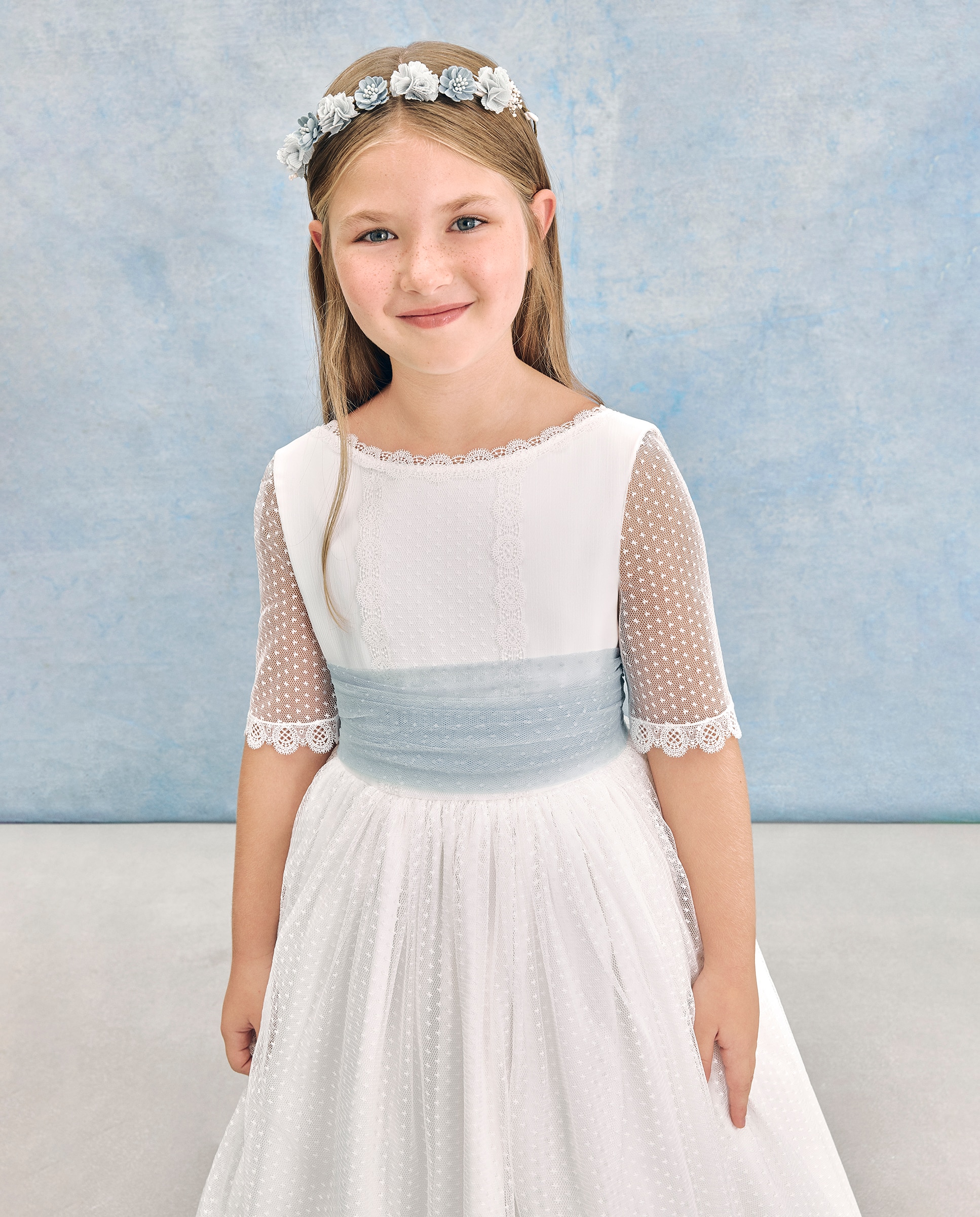 Vestido de Comunhão com Manga 3/4 Antares Coconut El Corte Inglés Branco-marfim-2
