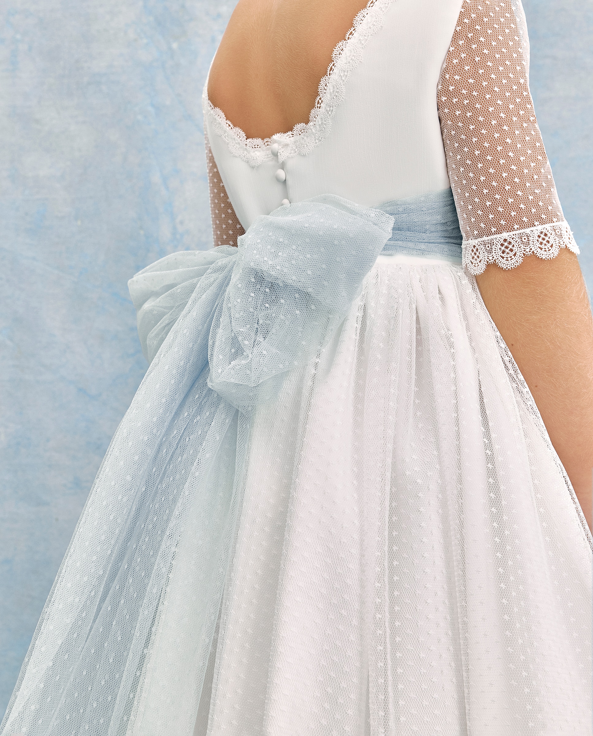 Vestido de Comunhão com Manga 3/4 Antares Coconut El Corte Inglés Branco-marfim-3