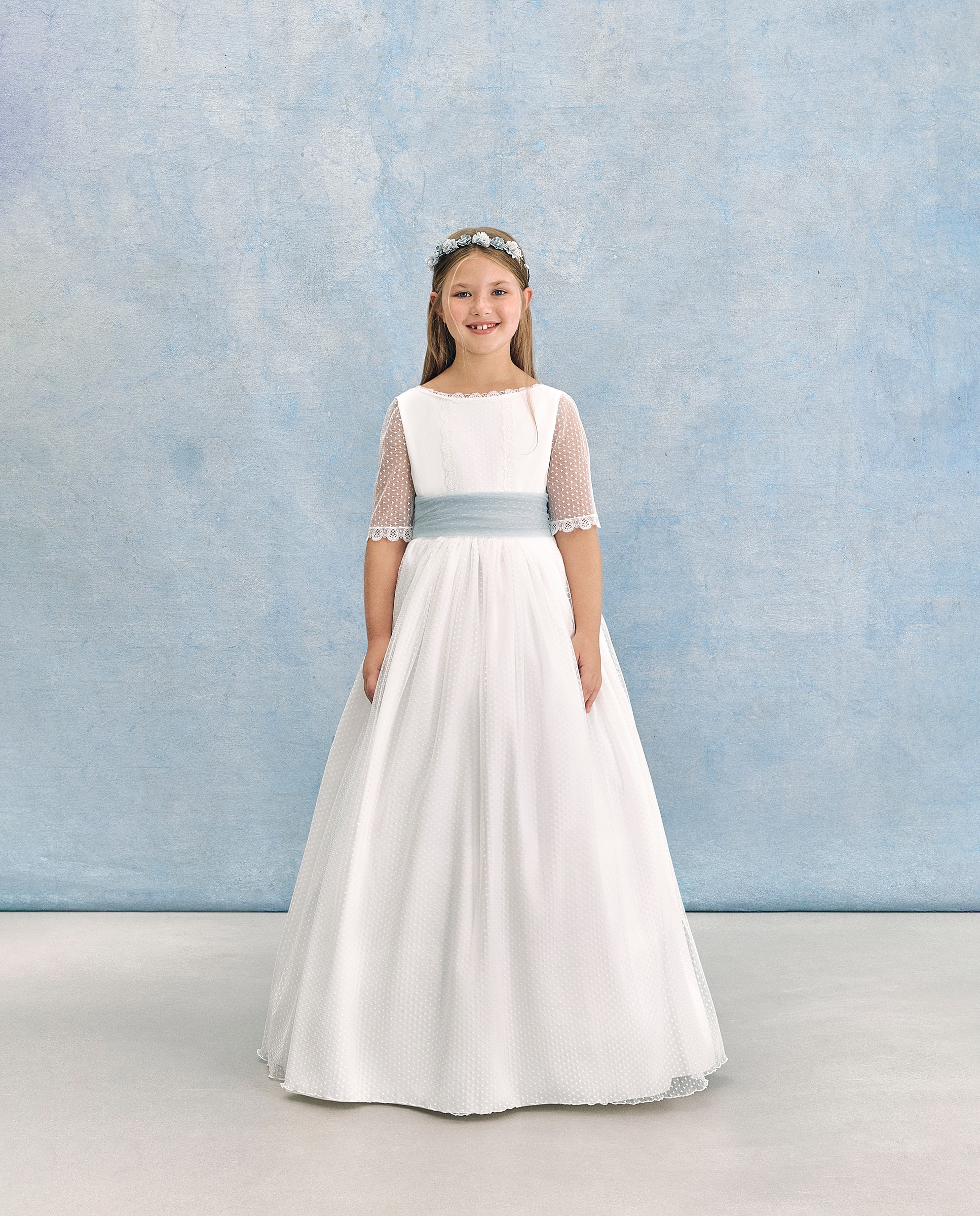 Vestido de Comunhão com Manga 3/4 Antares Coconut El Corte Inglés Branco-marfim-4
