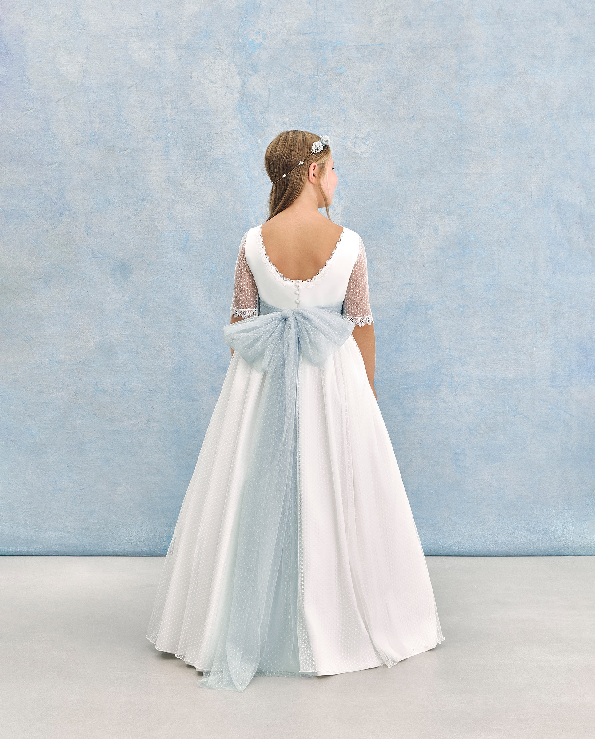 Vestido de Comunhão com Manga 3/4 Antares Coconut El Corte Inglés Branco-marfim-5