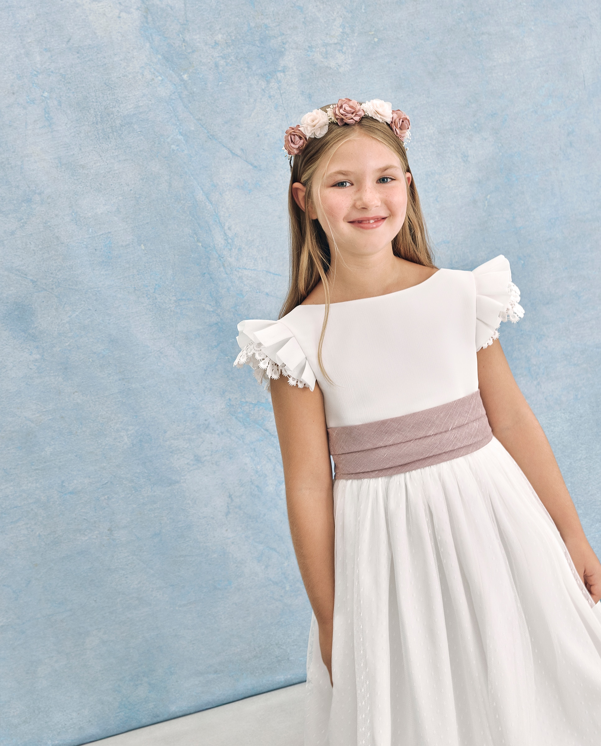 Vestido de Comunhão com Manga Aileron Vega Coconut El Corte Inglés Branco-marfim-1