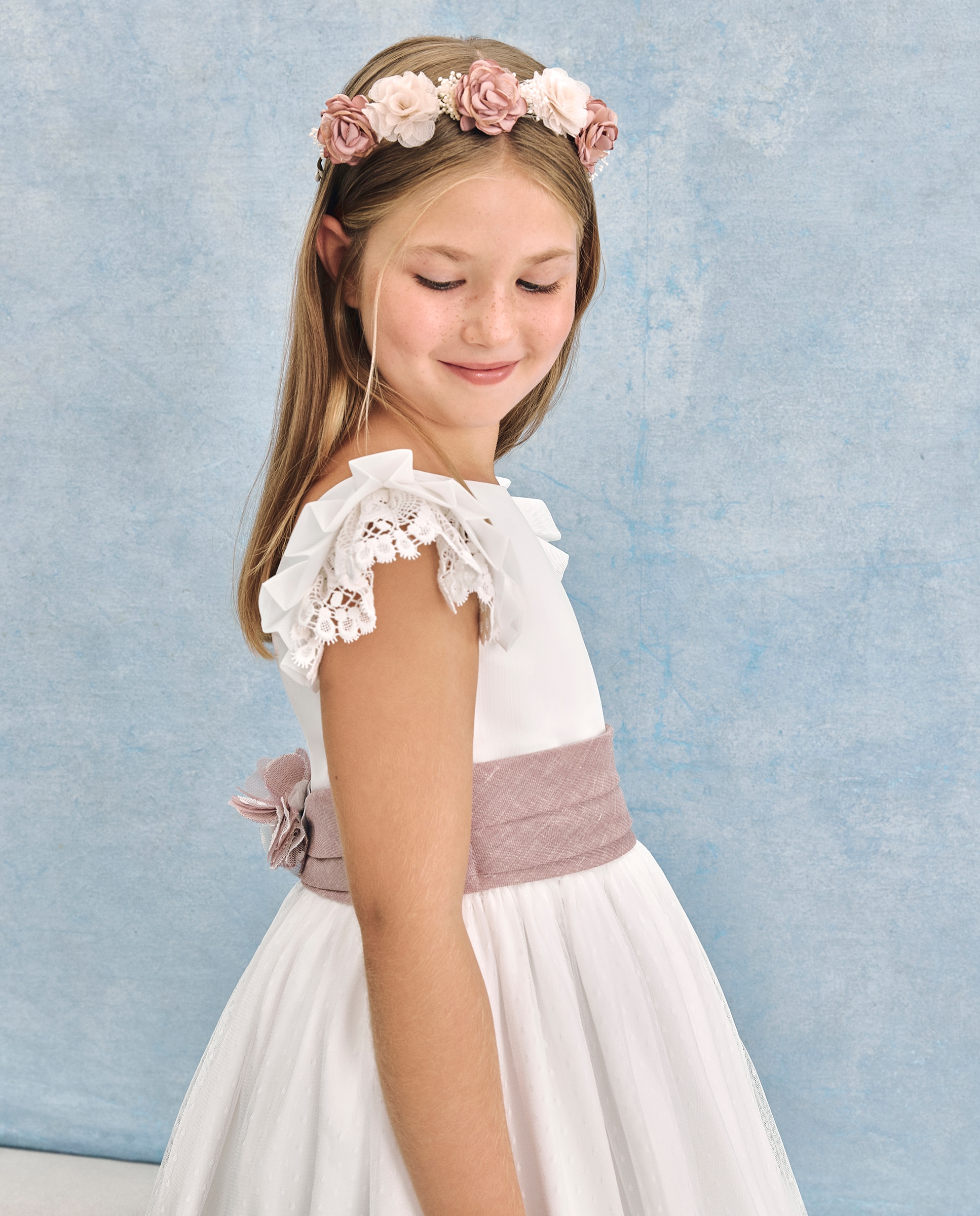 Vestido de Comunhão com Manga Aileron Vega Coconut El Corte Inglés Branco-marfim-2