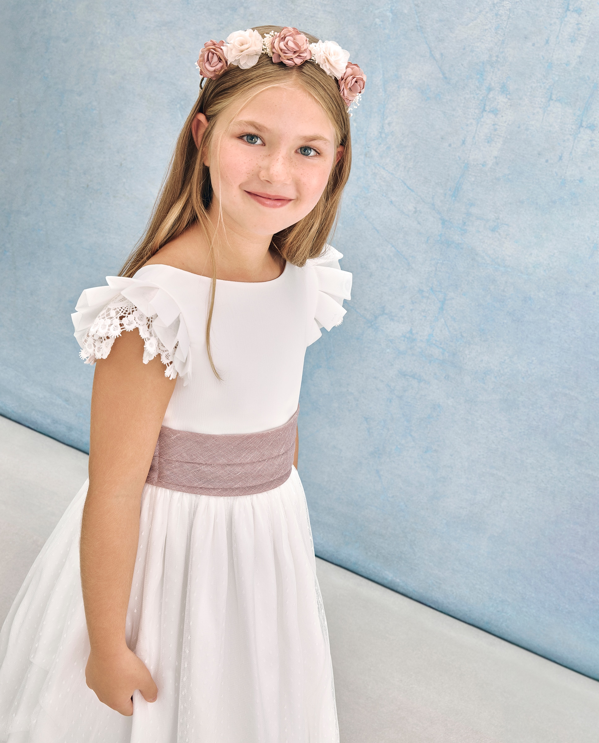 Vestido de Comunhão com Manga Aileron Vega Coconut El Corte Inglés Branco-marfim-3