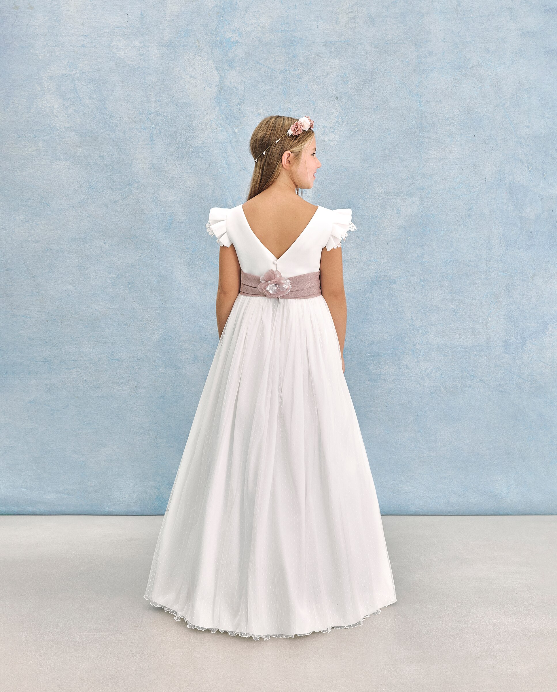Vestido de Comunhão com Manga Aileron Vega Coconut El Corte Inglés Branco-marfim-5