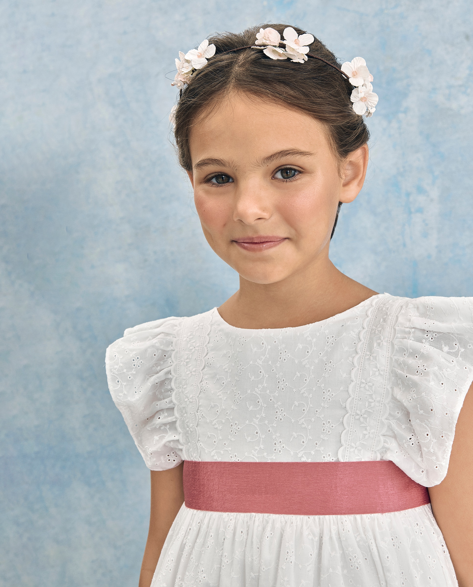 Vestido de Comunhão de Cambraia Galatea Coconut El Corte Inglés Branco-marfim-2