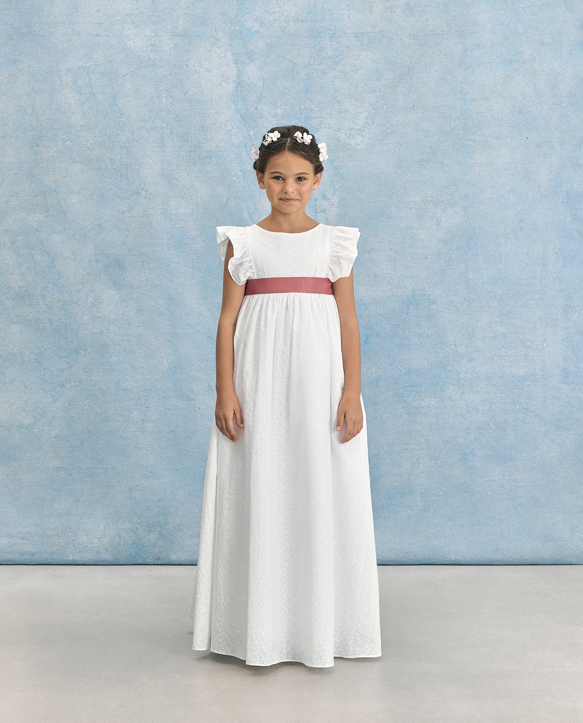 Vestido de Comunhão de Cambraia Galatea Coconut El Corte Inglés Branco-marfim-4
