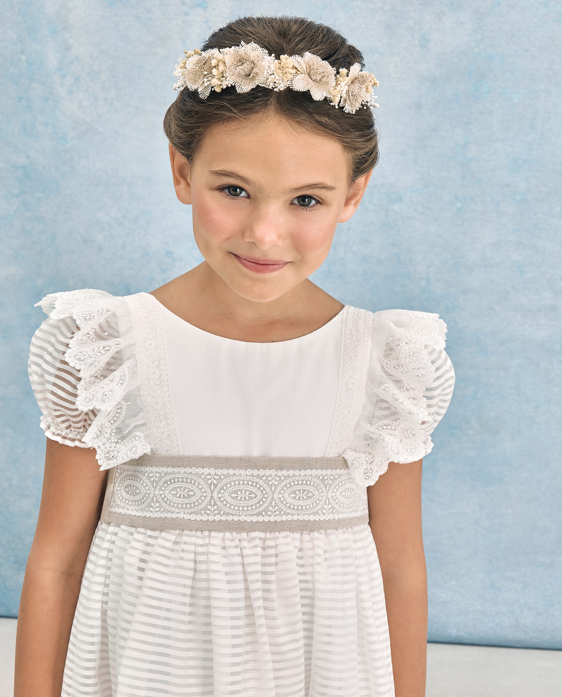 Vestido de Comunhão com Manga Curta Turéis Coconut El Corte Inglés 120 Cru-3