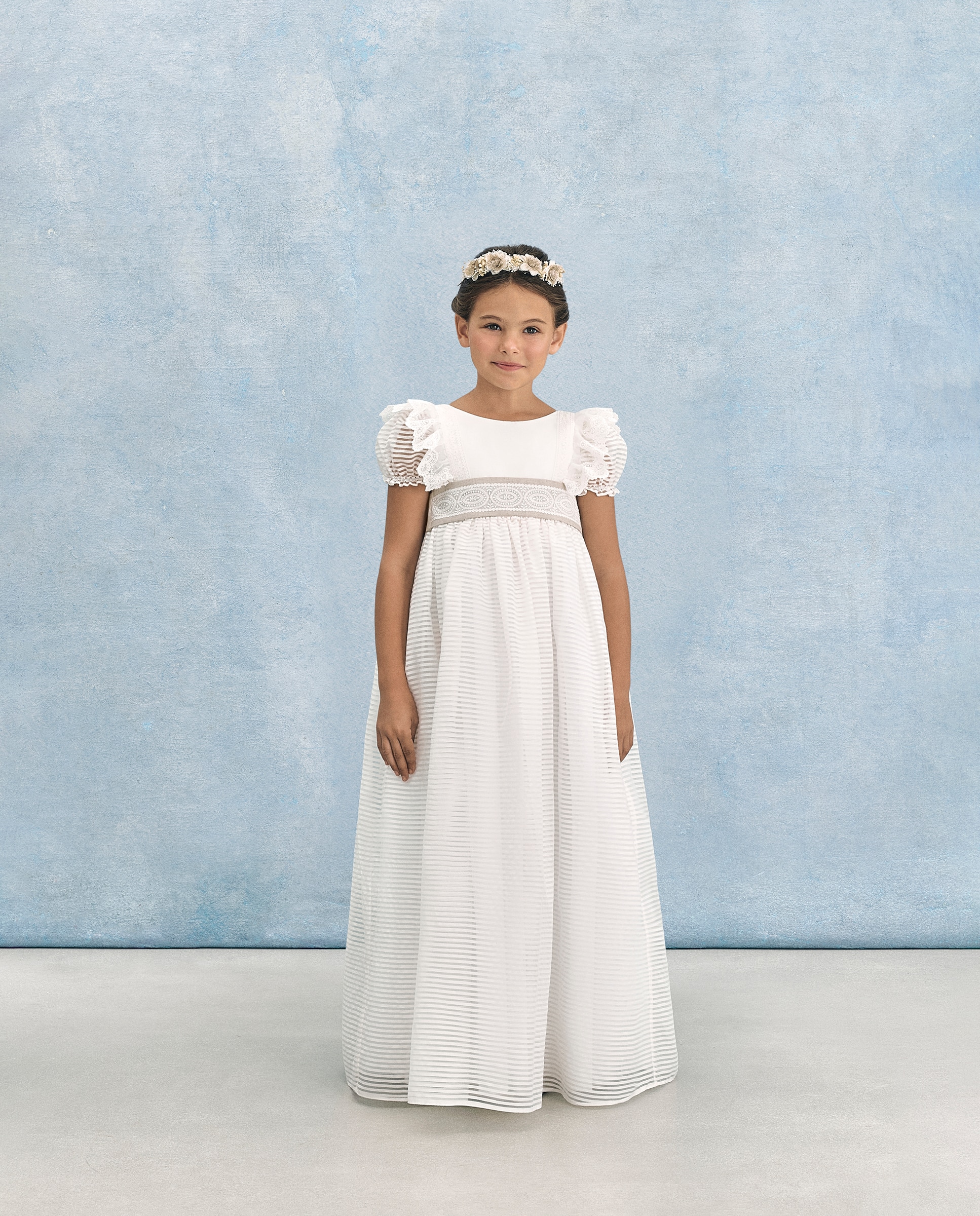 Vestido de Comunhão com Manga Curta Turéis Coconut El Corte Inglés 120 Cru-4