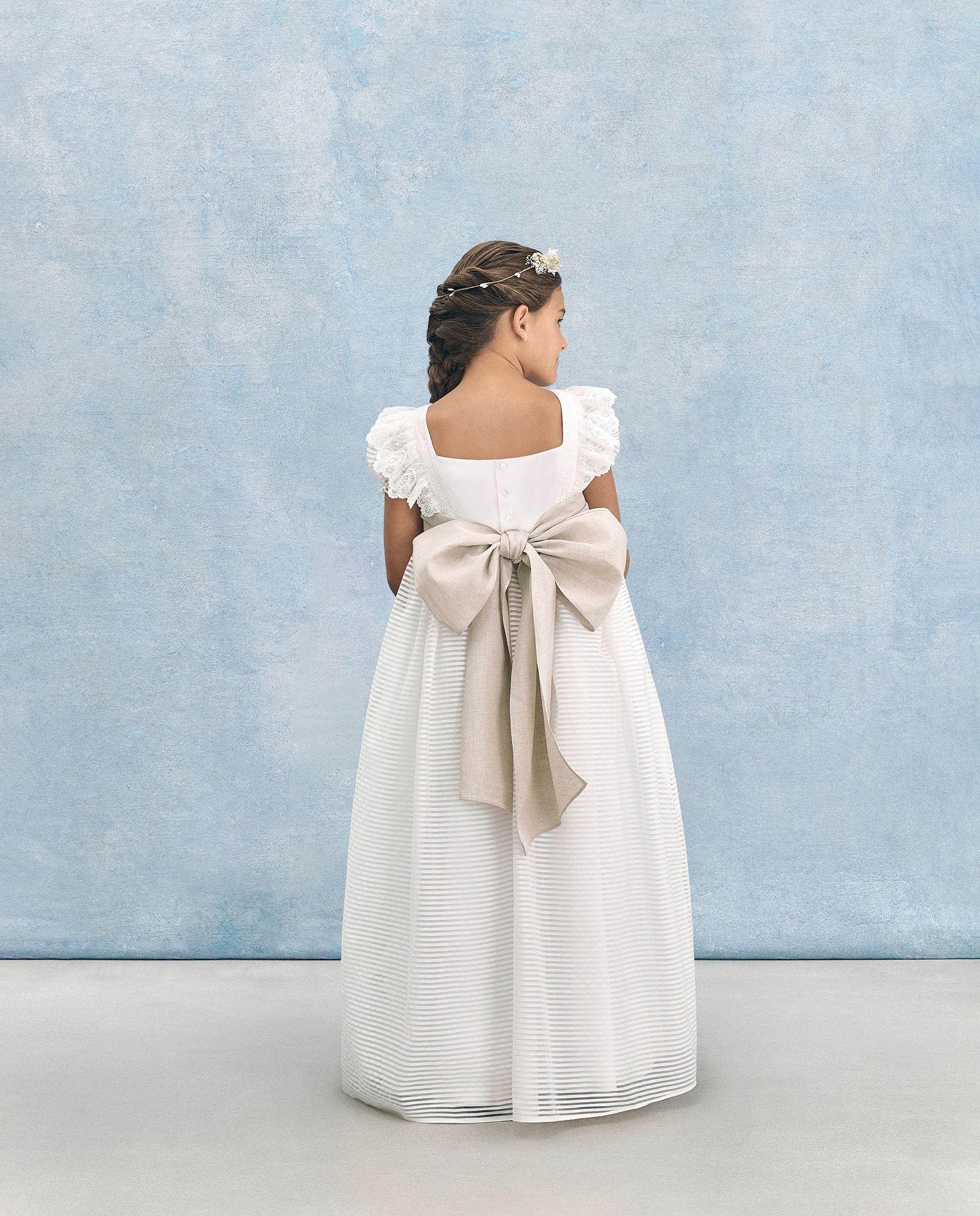 Vestido de Comunhão com Manga Curta Turéis Coconut El Corte Inglés 120 Cru-5