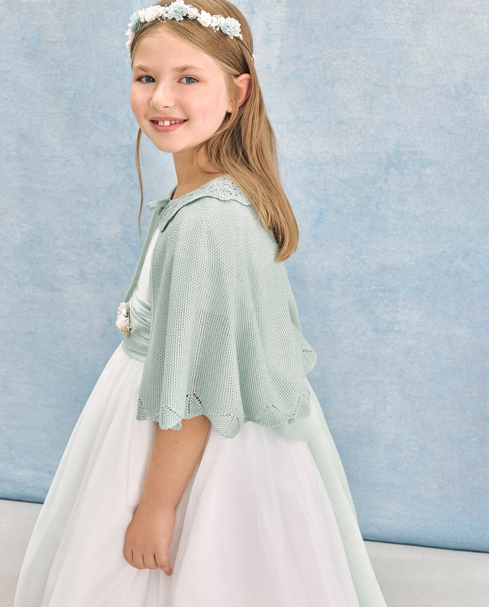 Bolero com Gola com Folho Coconut El Corte Inglés Verde-2