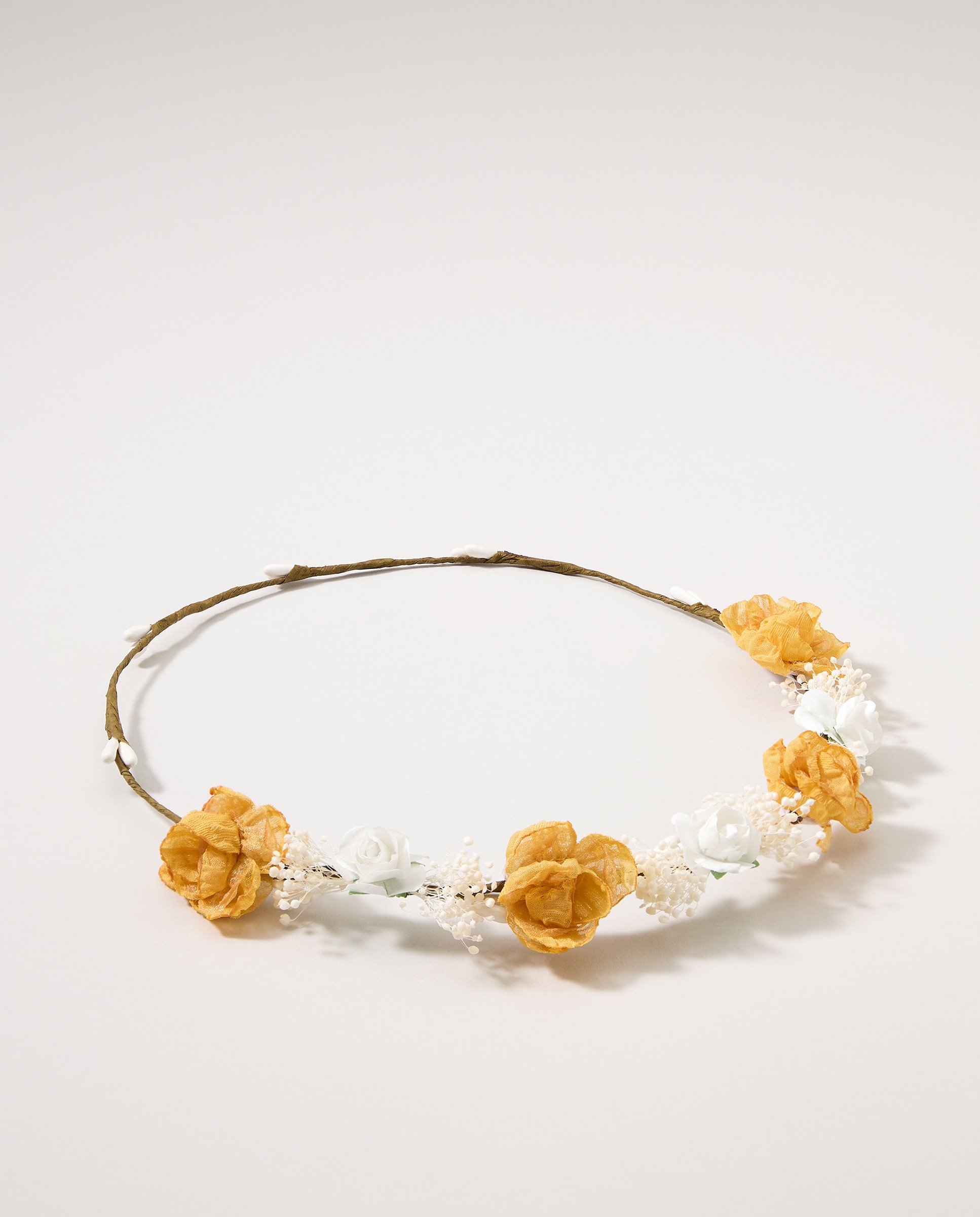 Coroa Média com Flores Javea e Gypso Coconut El Corte Inglés Mostarda-1
