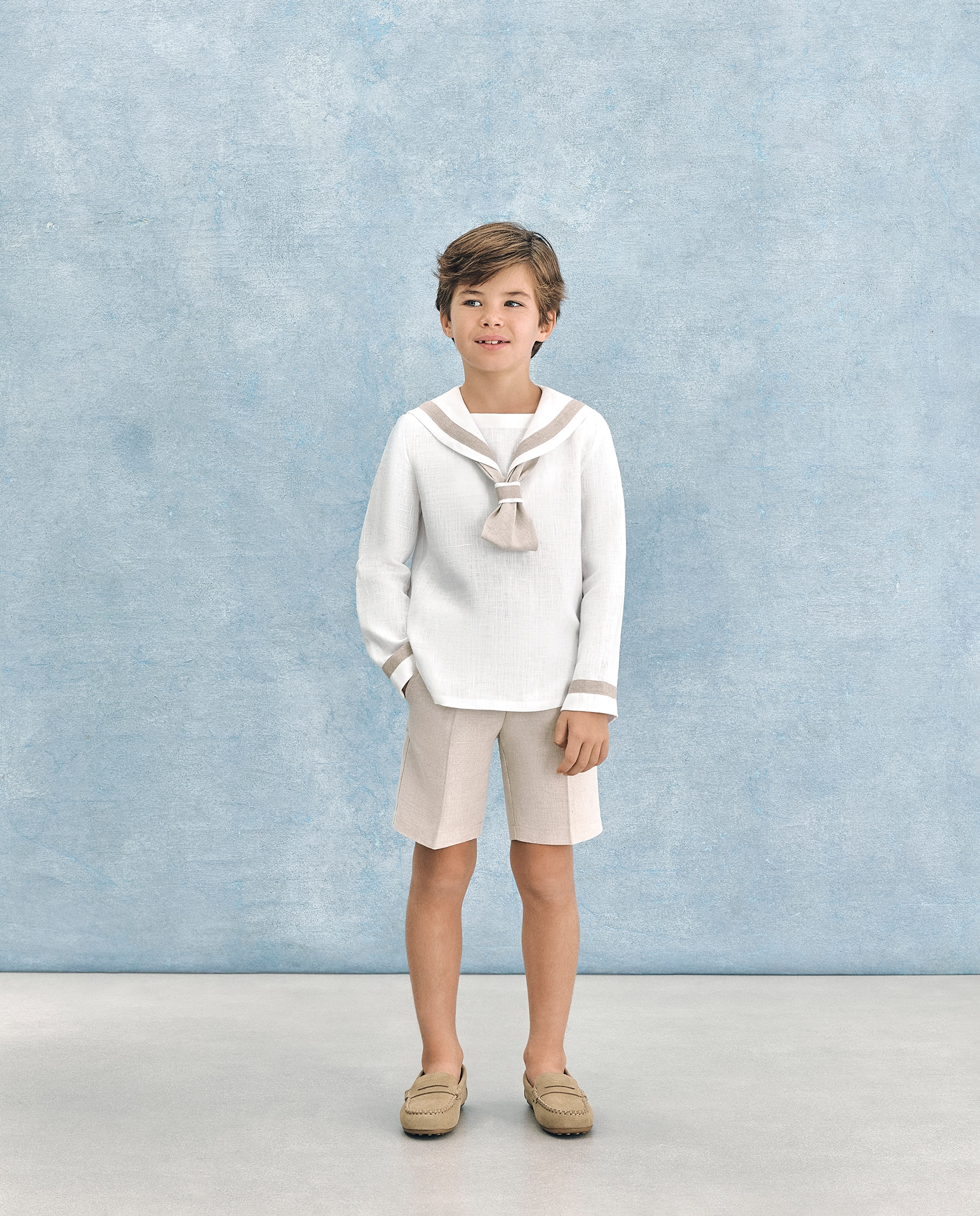 Fato Tipo Marinheiro com Bermudas Ciro Coconut El Corte Inglés Natural-1
