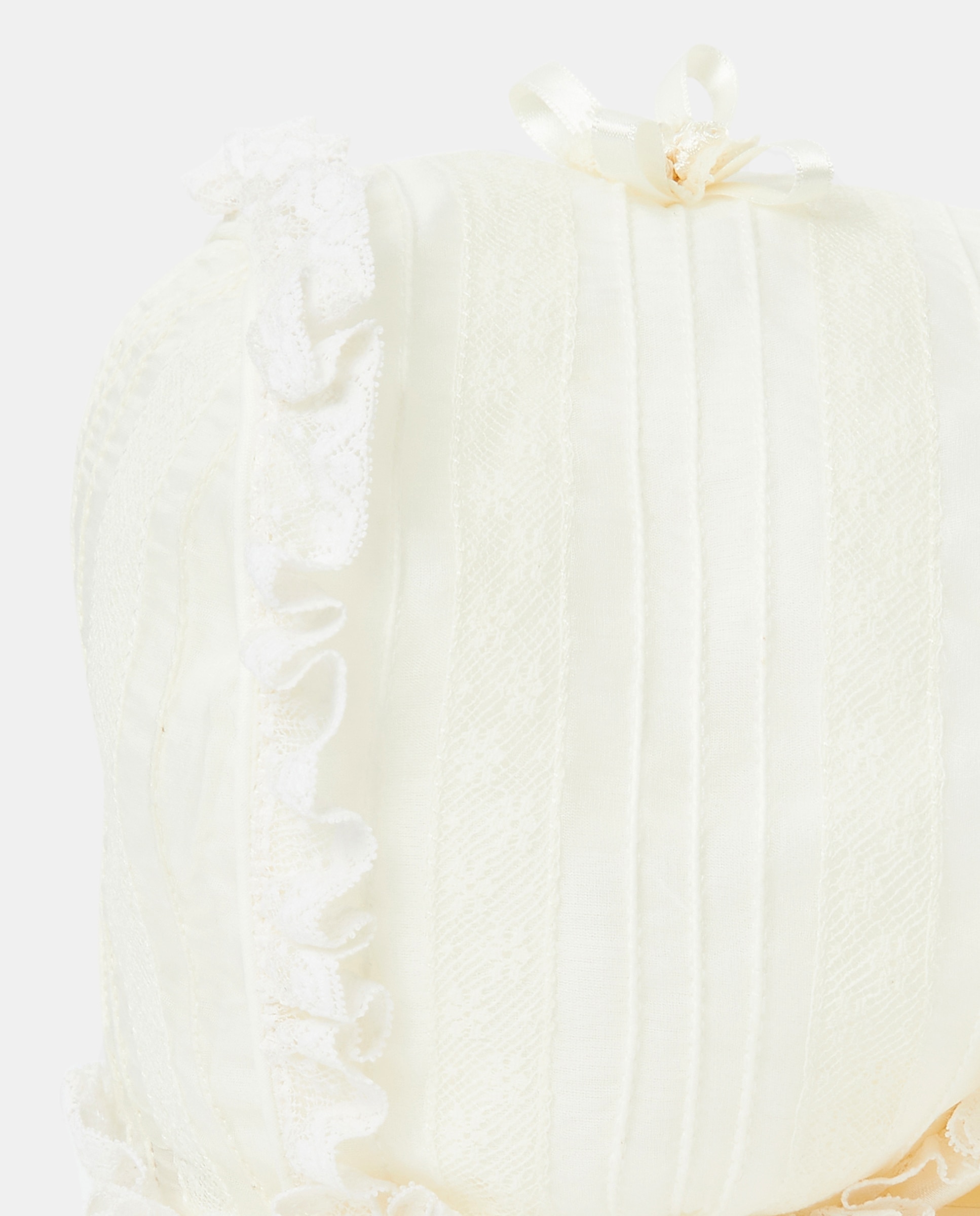 Touca de Batizado Lisa para Bebé 120 Cru-2