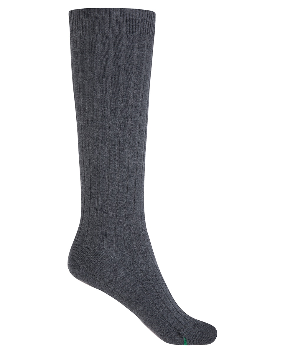 Imagen 0 de Calcetines altos de algodón con canalé Gris