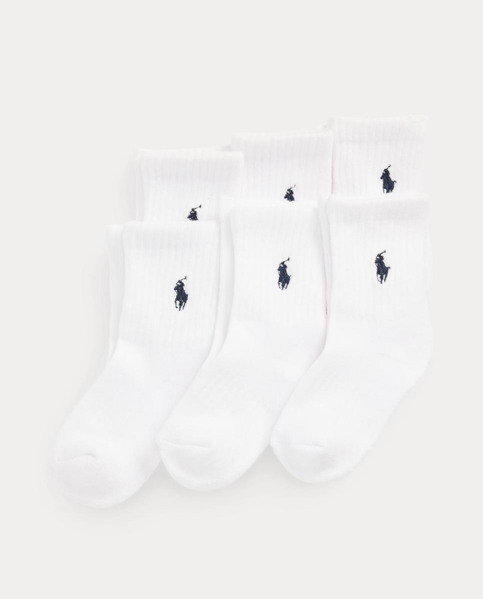 Pack de 6 Pares de Meias Curtas com Cavalo Bordado Branco-3