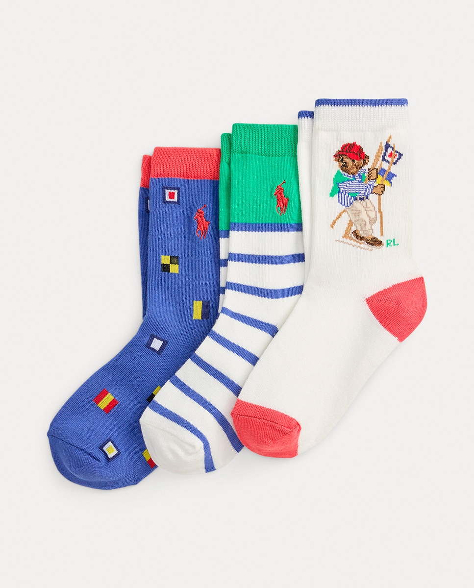 Imagem 0 de Pack de 3 Pares de Meias de Criança de Meio Cano Multiestampado