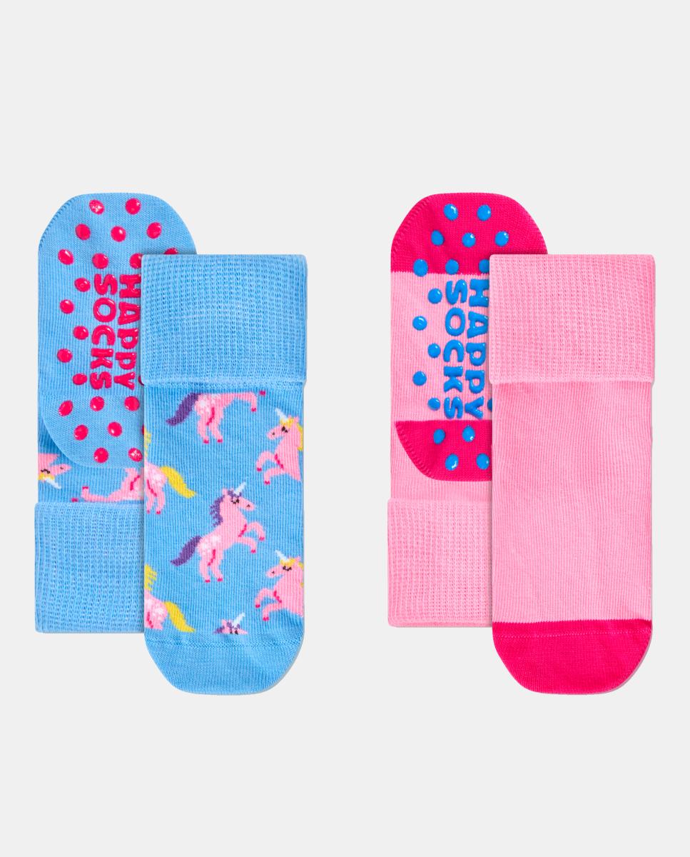 Pack calcetines de niños antideslizantes Unicorn - Happy Socks - Azul Azul-1