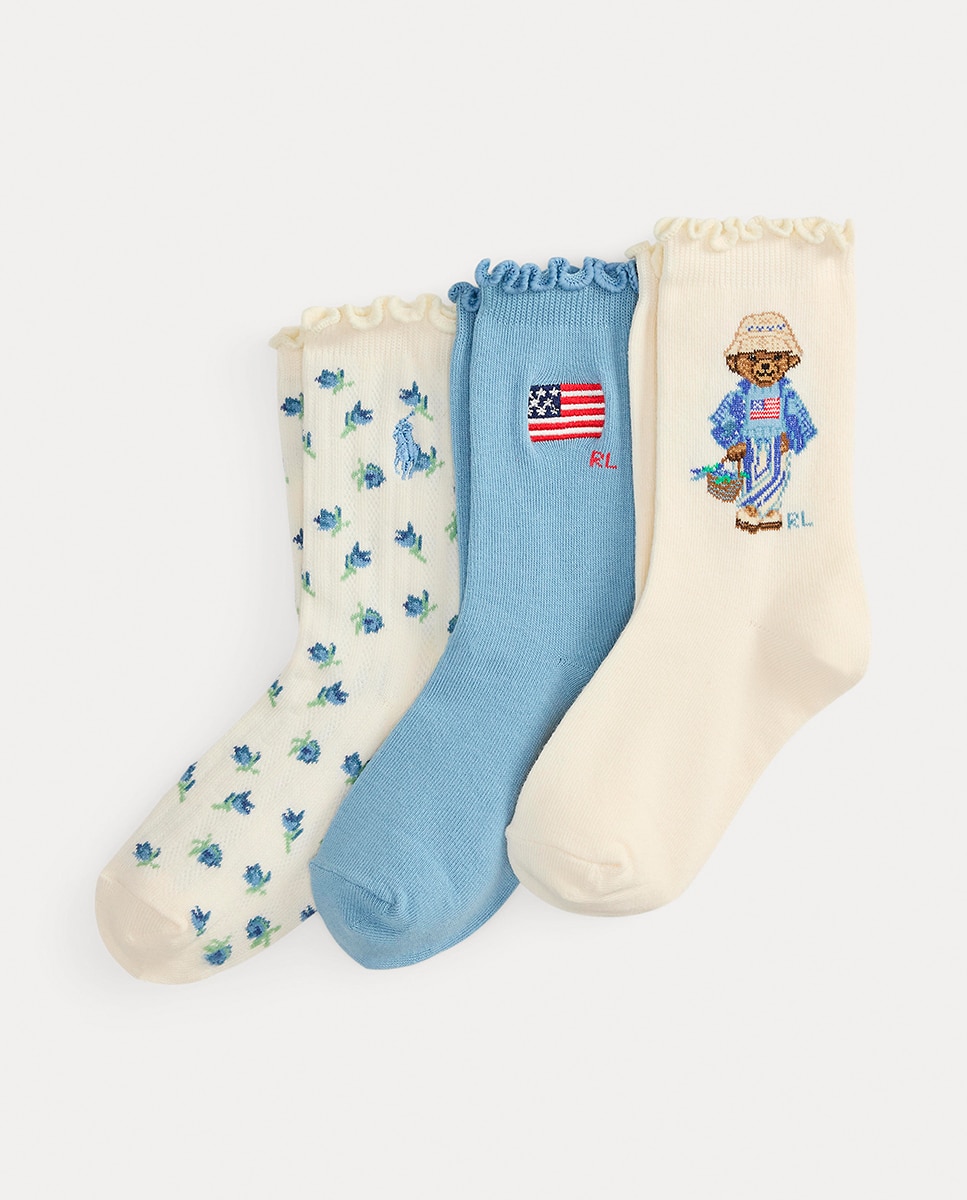 Imagem 0 de Pack de 3 Pares de Meias de Criança de Meio Cano Multiestampado