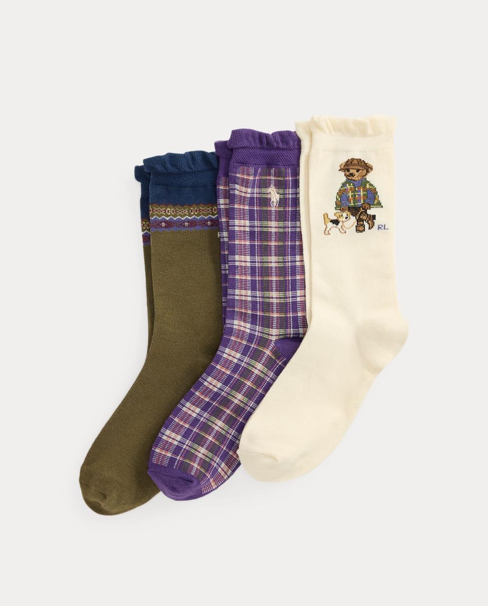 Pack de 3 calcetines de niña largos en varios estampados - Polo Ralph Lauren - Multicolor Multicolor-1
