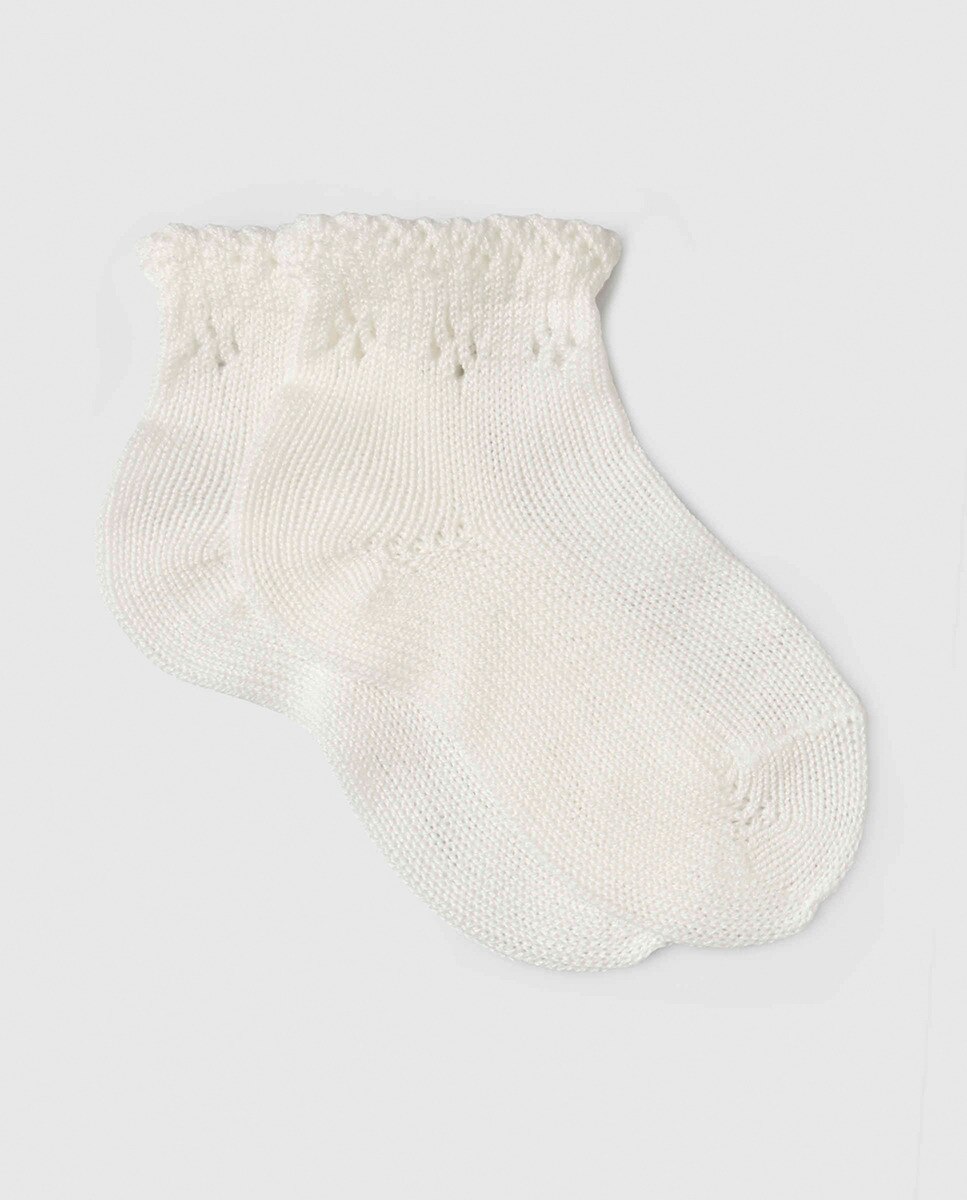 Calcetines de bebé niño Condor calado - Nata Nata-1
