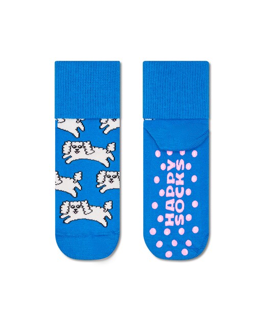 Imagen 0 de Calcetín largo antideslizante para niño estampado azul con perros