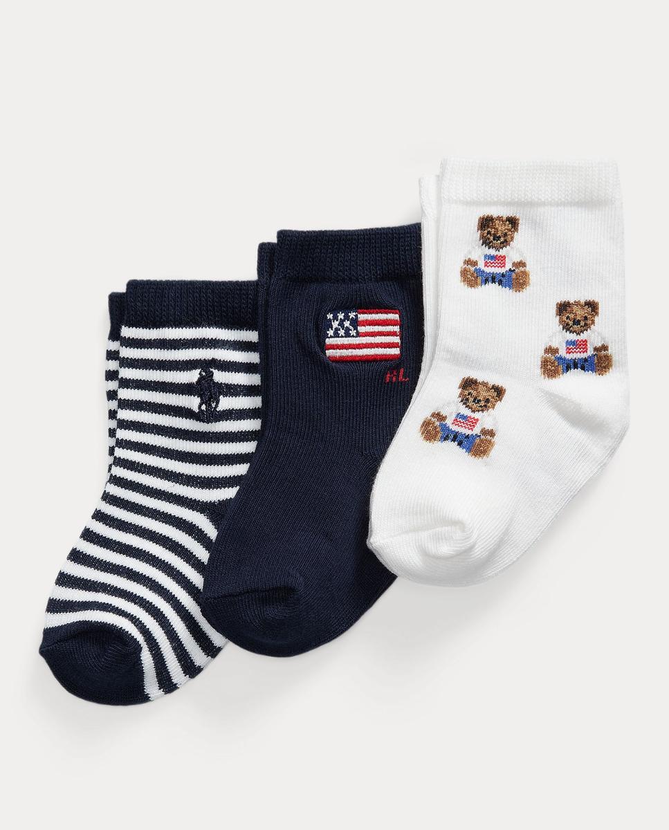 Pack de 3 Pares de Meias de Bebé com Polo Bear Polo Ralph Lauren Multicolor-2