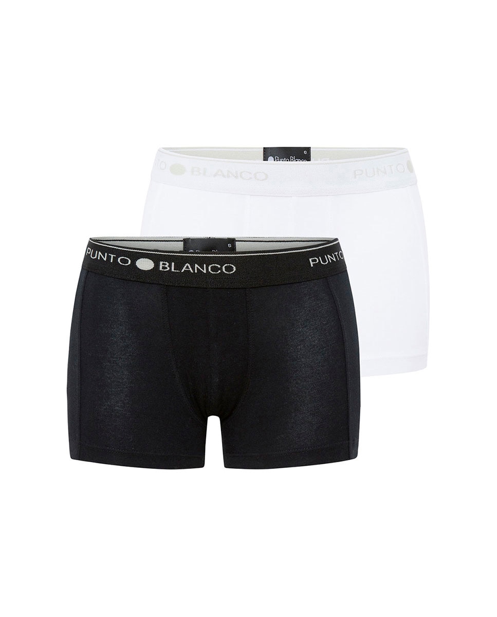 Pack de 2 bóxers de algodón elástico - Punto Blanco - Negro Negro-1