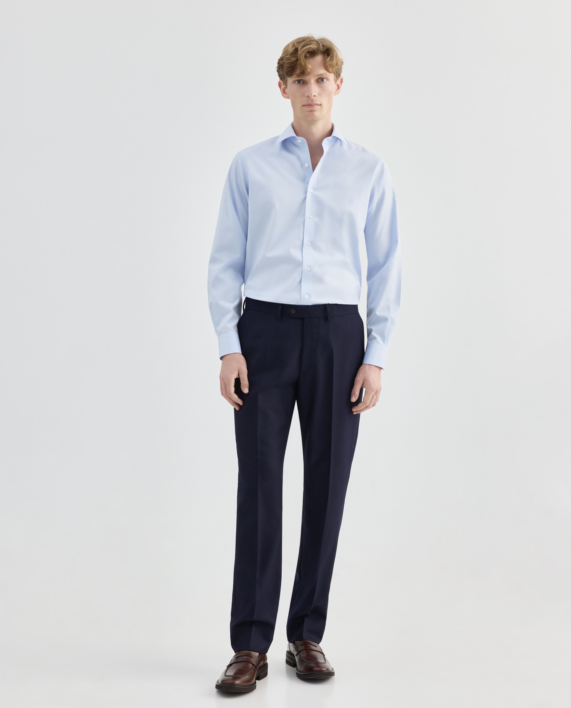 Camisa Tamanhos Grandes Non Iron Azul-claro-2