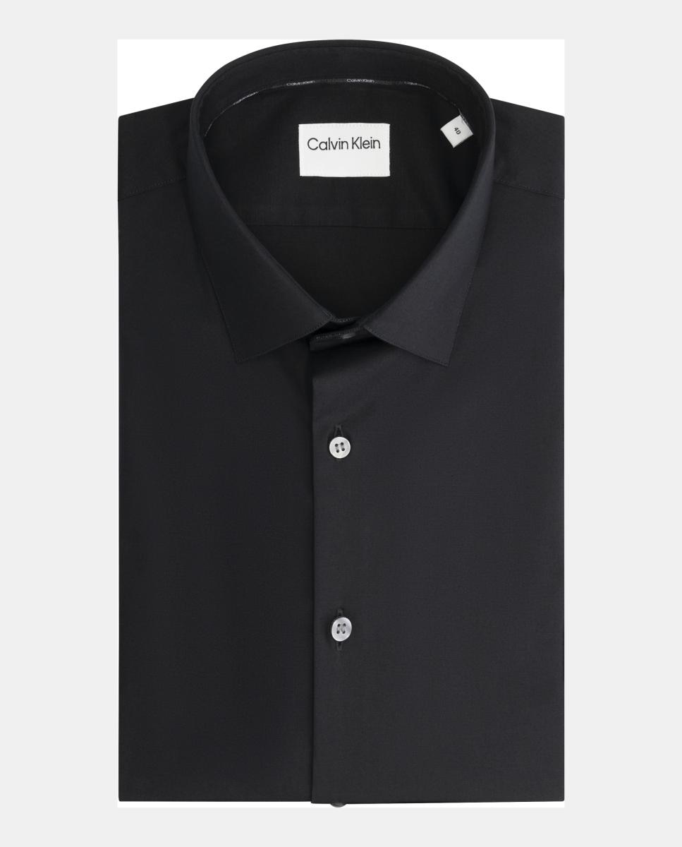 Camisa de hombre de vestir regular lisa - Calvin Klein - Negro Negro-1