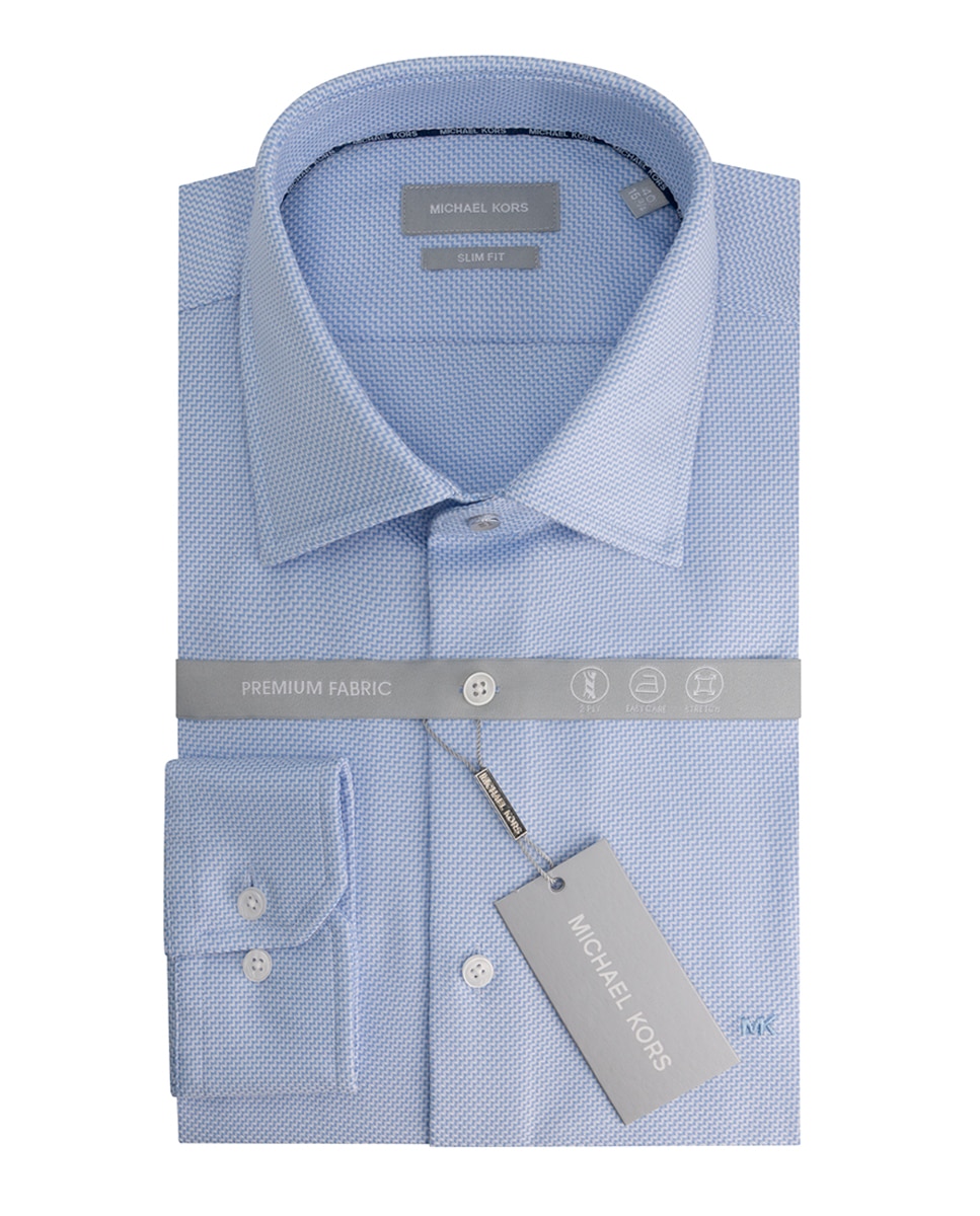 Imagem 0 de Camisa Clássica Modern Fit em Tecido Dobby 3D de Duas Camadas
