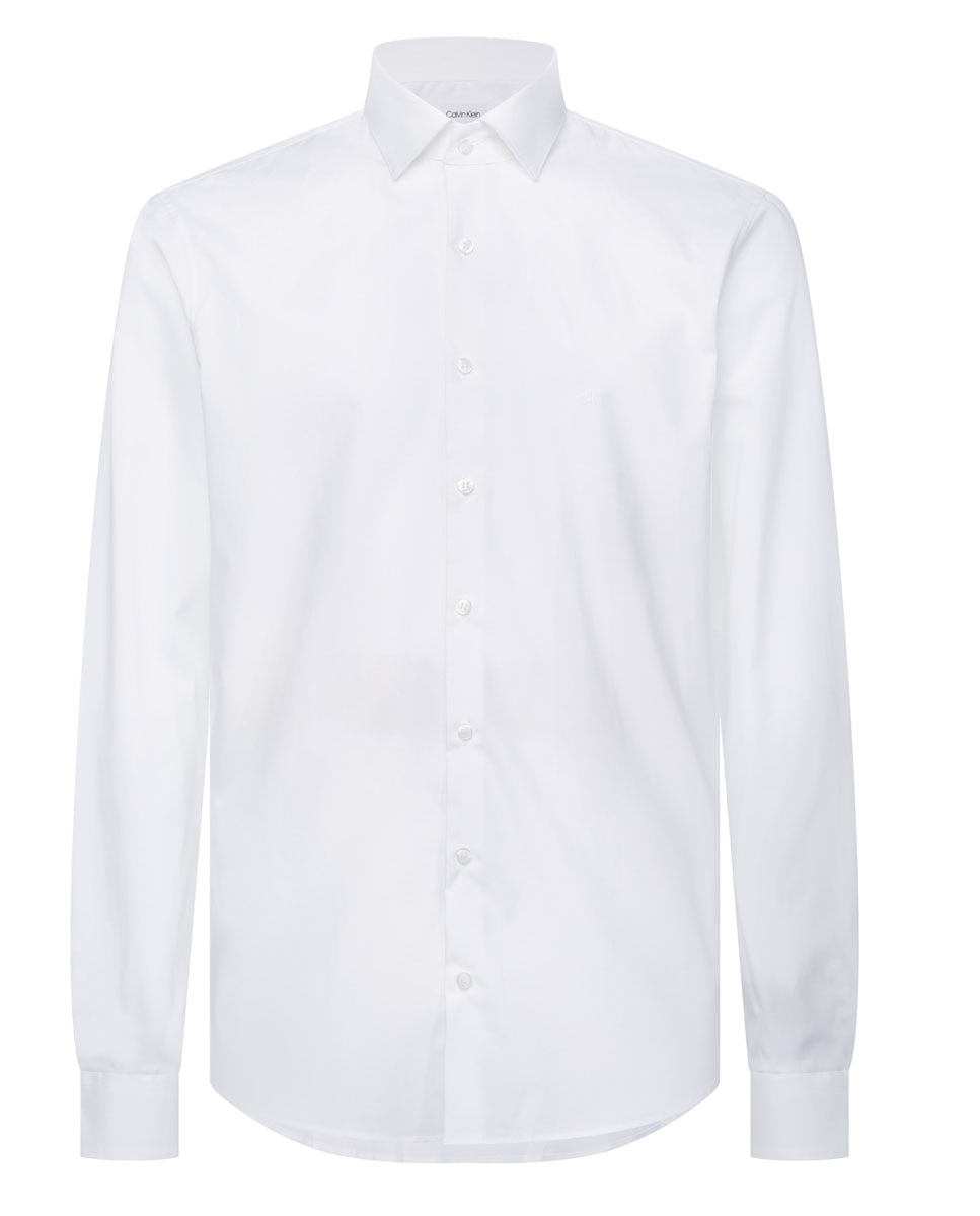 Camisa de hombre popelín - Calvin Klein - Blanco Blanco-1