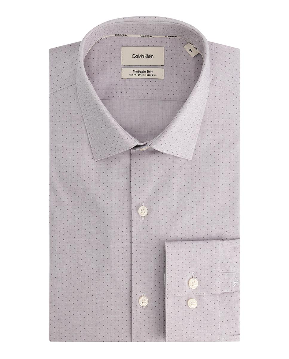 Imagem 0 de Camisa Clássica com Micro Estampado às Bolinhas