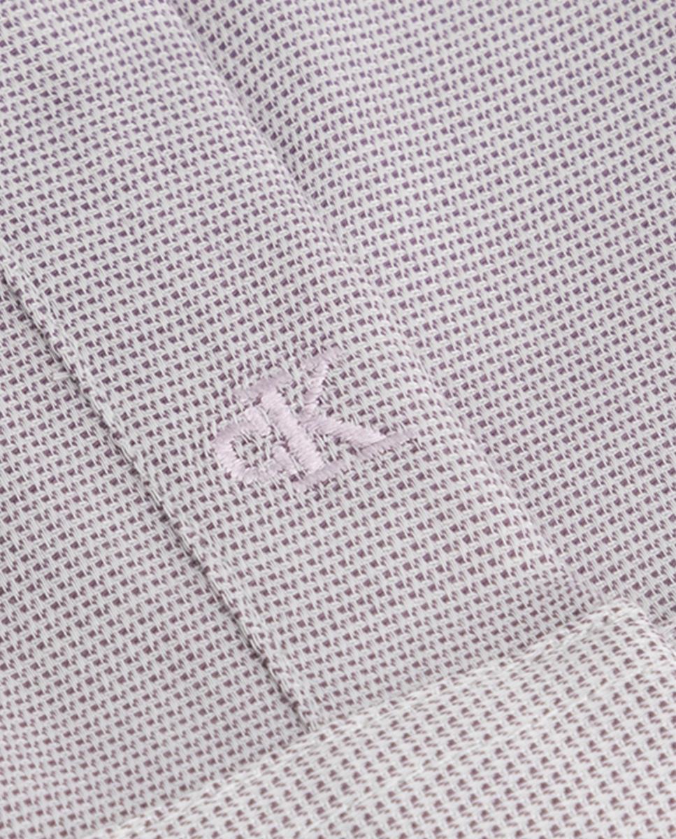 Camisa Clássica com Micro Estrutura no Mesmo Tom Roxo-3