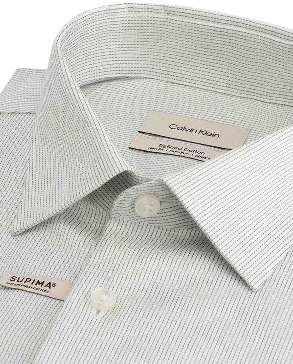 Camisa Clássica com Micro Estrutura Azul-3