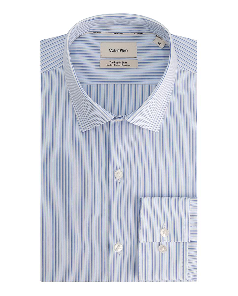 Camisa de hombre de vestir slim a rayas - Calvin Klein - Azul Azul-1