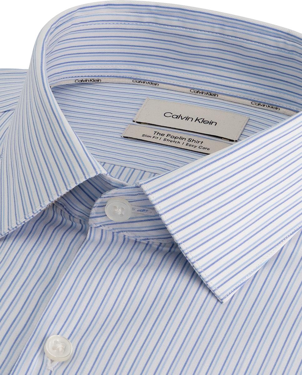 Camisa de hombre de vestir slim a rayas - Calvin Klein - Azul Azul-2