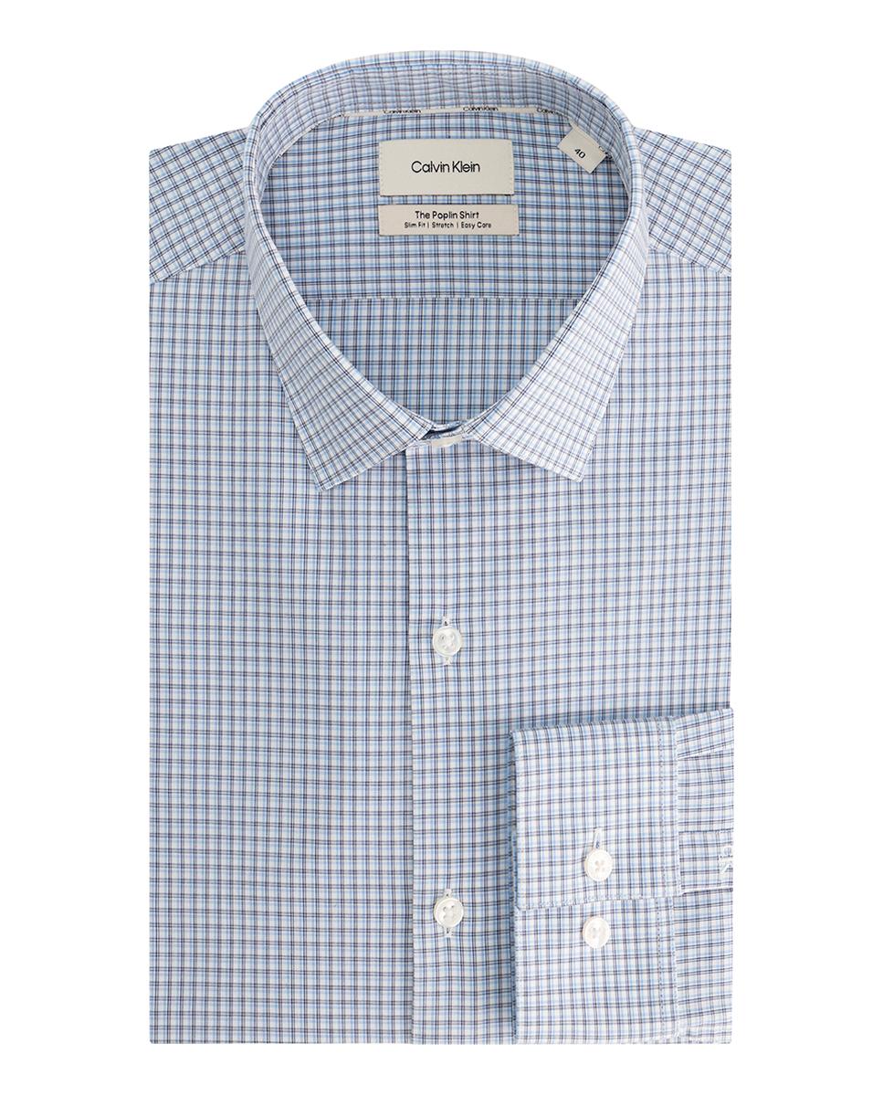 Camisa de hombre de vestir slim a cuadros - Calvin Klein - Azul Azul-1