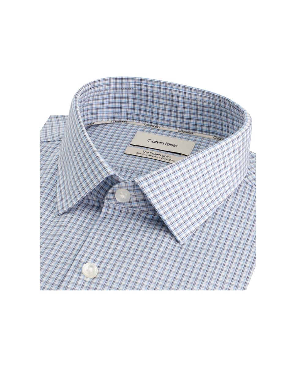 Camisa de hombre de vestir slim a cuadros - Calvin Klein - Azul Azul-3