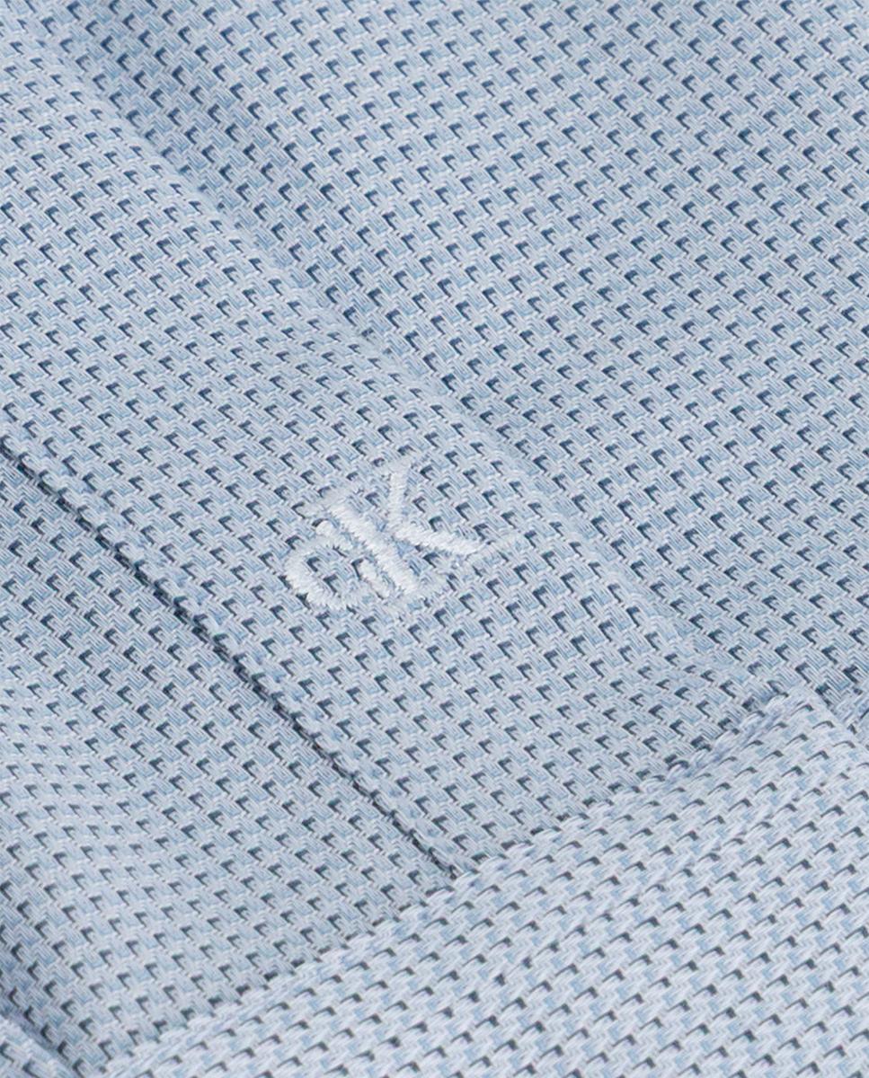 Camisa de hombre de vestir slim con microestampado geometrico - Calvin Klein - Azul Azul-2