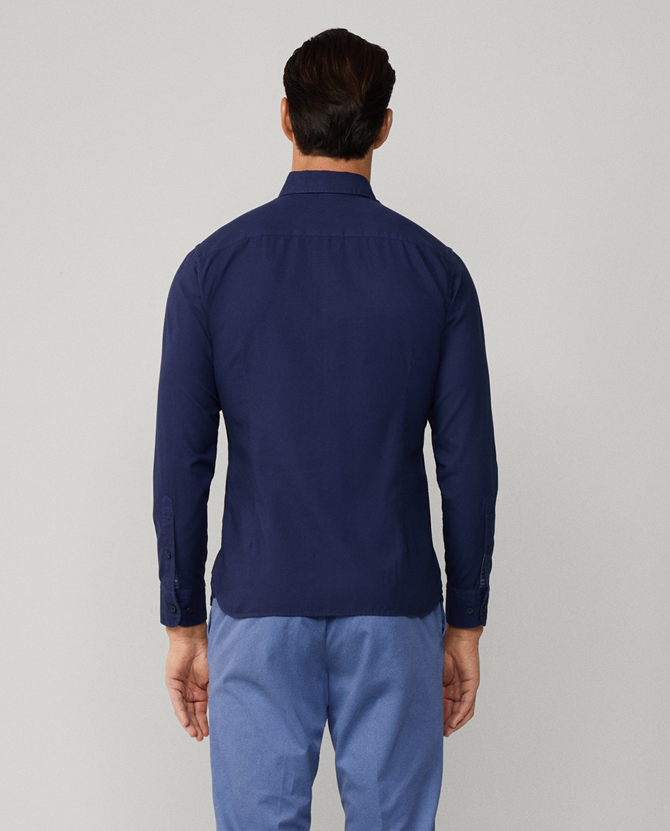 Camisa Oxford Classic Fit Tingida Azul-marinho-2