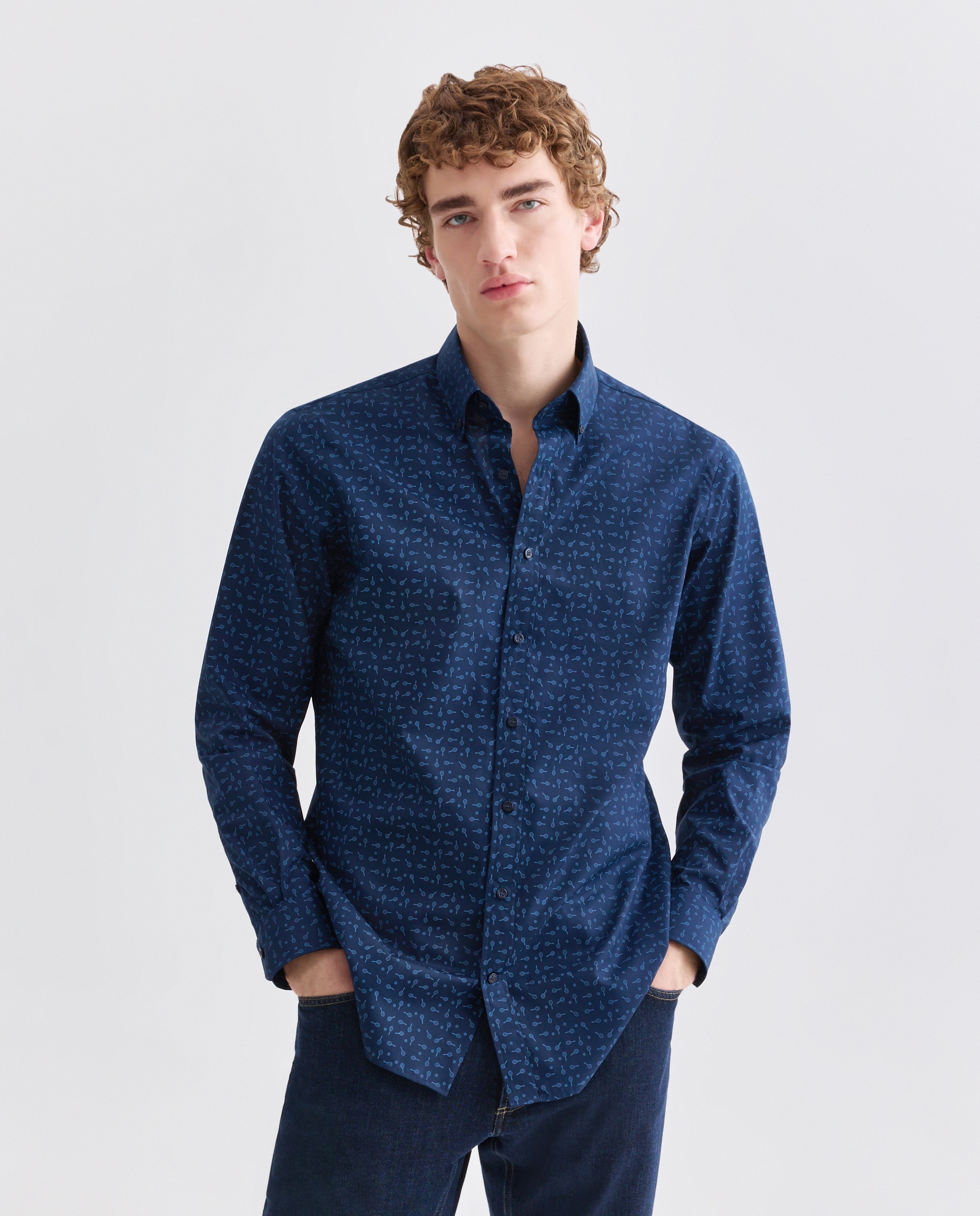 Camisa Non Iron Azul-marinho-1