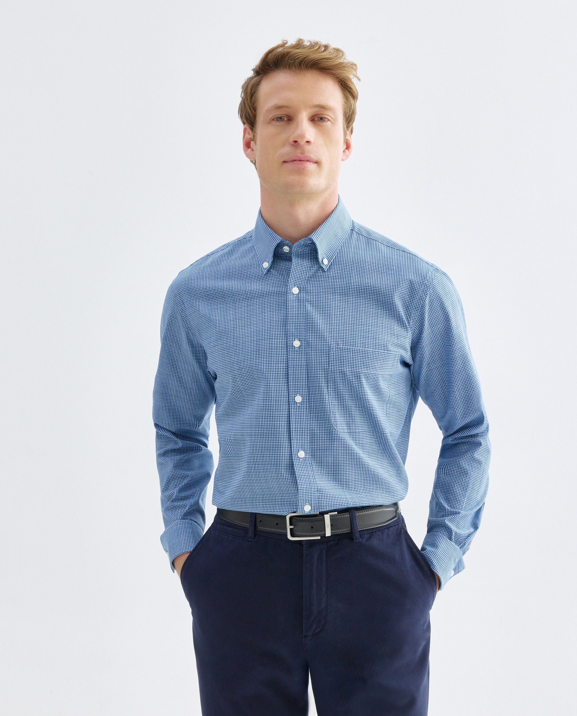 Camisa Non Iron Azul-2