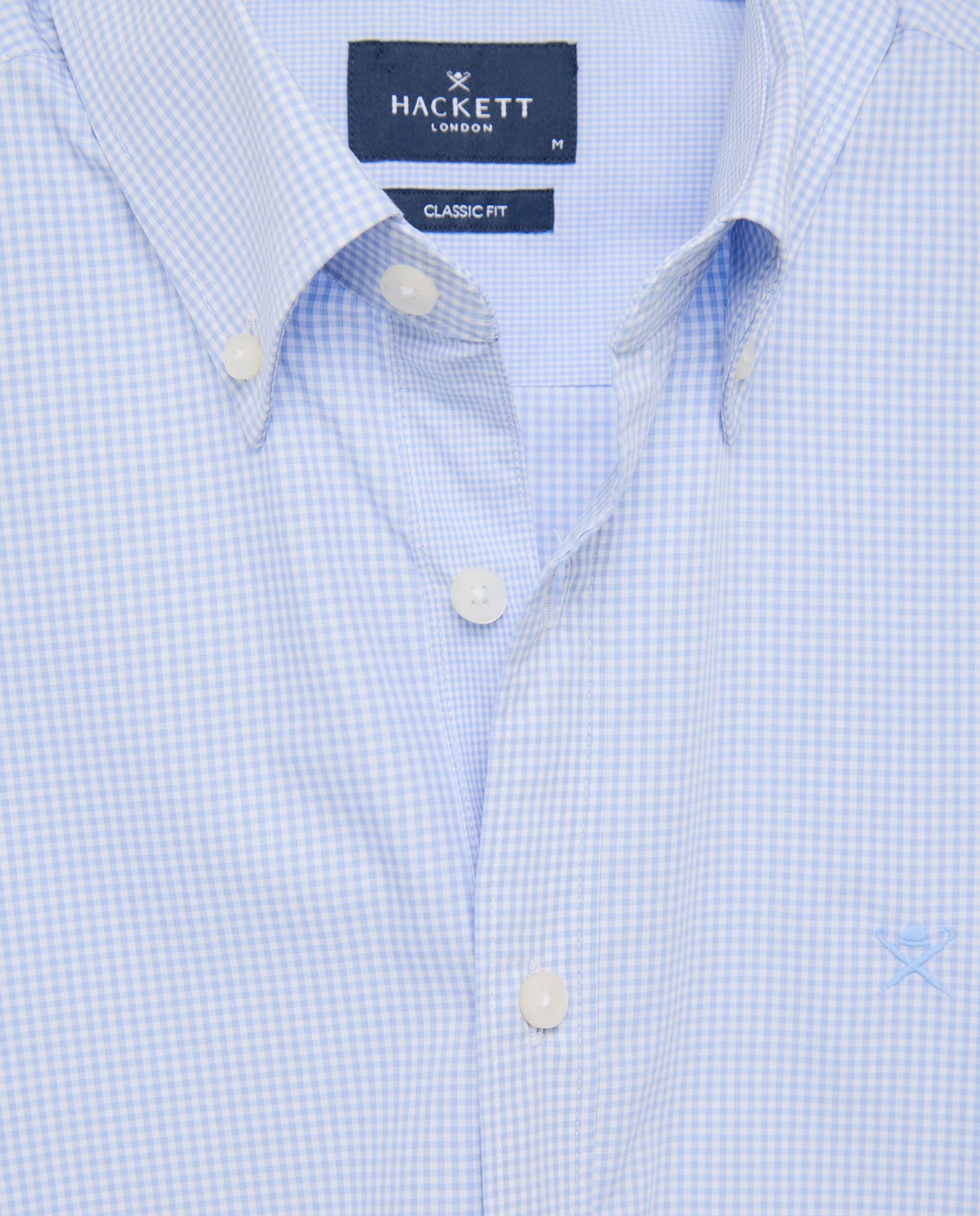 Camisa Classic Fit aos Quadrados Vichy Azul-5